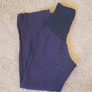 Navy linen maternity pants